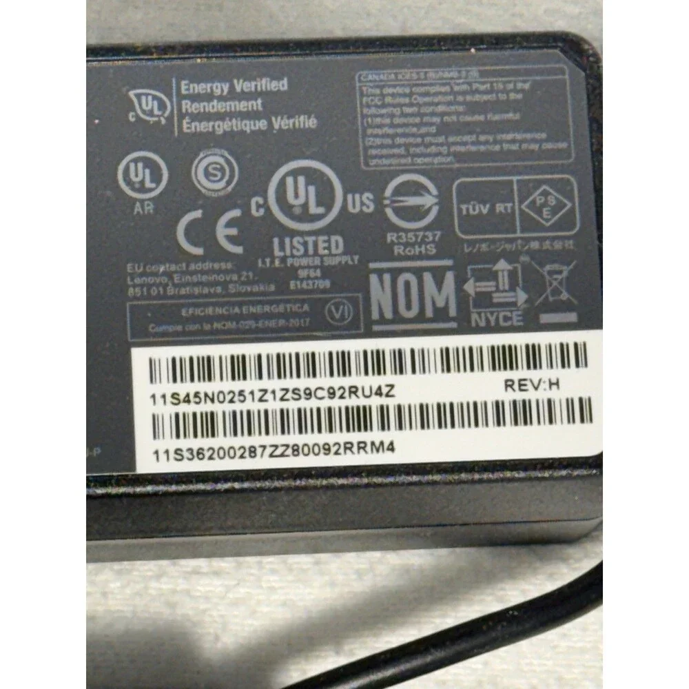 Lenovo 90W AC Power Adapter Charger 20V 4.5A ThinkPad ADLX90NCC2A